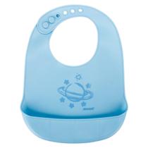 Babador de Silicone Bebê Pimpolho Impermeável Cata Migalhas Azul