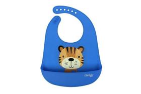 Babador de silicone com bolso coletor - tigre - clingo