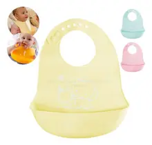 Babador De Silicone Com Cata Migalhas Impermeável Bebe