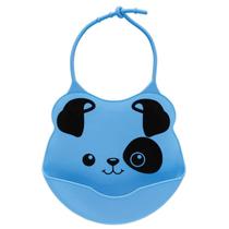 Babador De Silicone Com Pega Migalhas Azul Buba 09731