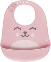 Babador de silicone com pega migalhas buba +3 meses rosa