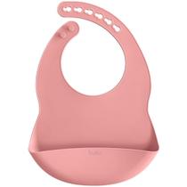 Babador de Silicone com Pega Migalhas Buba Rosa