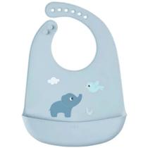 Babador de Silicone com Pega Migalhas Cloudy - Azul - Buba Babador de Silicone com Pega Migalhas Cloudy - Azul - Buba