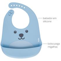 Babador de Silicone com Pega Migalhas Gumy - Azul - Buba Babador de Silicone com Pega Migalhas Gumy - Azul - Buba