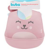 Babador de Silicone com Pega Migalhas Gumy - Rosa - Buba