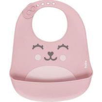 Babador de Silicone com Pega Migalhas Gumy Rosa - Buba