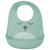 Babador de silicone com pega migalhas gumy verde