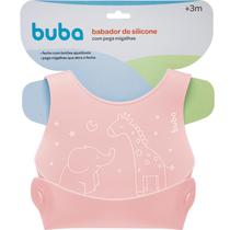Babador de Silicone com Pega Migalhas Rosa 14489 - Buba