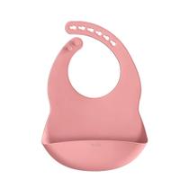Babador de Silicone com Pega Migalhas Rosa Buba