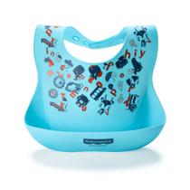 Babador de Silicone Estampado Yummy! Azul Fisher-Price - BB1185