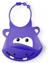 Babador de Silicone Hipopótamo Roxo BB044 - Multikids Baby