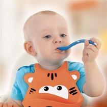 Babador De Silicone Impermeável Cata Migalhas Tigre Multikids BB042