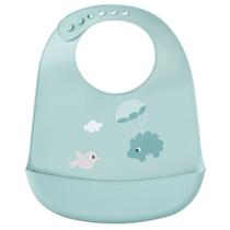 Babador de Silicone Impermeável Com Pega Migalhas Bebê Infantil Gumy Gumi Azul Rosa e Verde Buba - Buba Baby