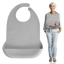 Babador de silicone Kinggrand Kitchen para adultos com coletor de migalhas