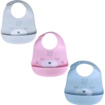 Babador De Silicone Para Bebês Ursinho Lavável Impermeável C/ Bolso Pega Migalhas - Castela Babador De Silicone Para Bebês Ursinho Lavável Impermeável C/ Bolso Pega Migalhas - Castela