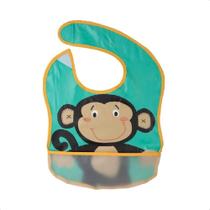 Babador Divertido Infantil Impermeável Ajustável Com Bolso Cata-Migalhas Macaquinho KaBaby - 18907C Babador Divertido Infantil Impermeável Ajustável Com Bolso Cata-Migalhas Macaquinho KaBaby - 18907C