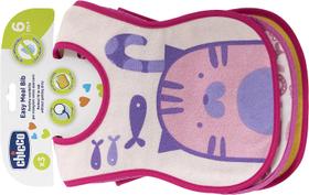 Babador easy meal menina 6m+ 3 pecas - chicco