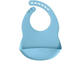 Babador em Silicone com Pega Migalhas Azul - Buba Babador em Silicone com Pega Migalhas Azul - Buba