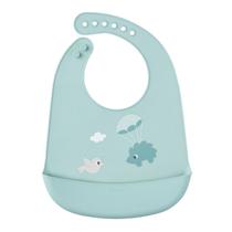 Babador em Silicone com Pega Migalhas Cloudy Porco-Espinho Verde - Buba