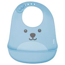 Babador em silicone com pega-migalhas gumy azul 12092 Babador em silicone com pega-migalhas gumy azul 12092