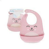 Babador em Silicone com Pega-Migalhas Gumy Rosa