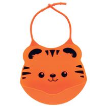 Babador em silicone para bebê tigre