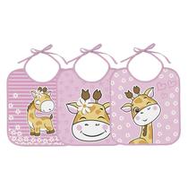 Babador Felpudo Decorado Com Forro Impermeável 100% Algodão Com 03 Peças - Bercinho - Incomfral