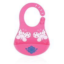 Babador Impermeável 100% Silicone Com Porta Migalhas Rosa / Azul Baby Nuby Cor:Rosa Babador Impermeável 100% Silicone Com Porta Migalhas Rosa / Azul Baby Nuby Cor:Rosa