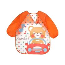 Babador Impermeável Anti-Sujeira De Manga Longa Para Bebês De 0 a 3 Anos Com Padrão De Desenho Fofo