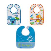 Babador Impermeável Bebê Menino Kit 3 Peças Comtac Kids 1329