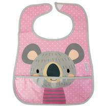 Babador Impermeável com Bolso Coletor Coala Rosa Clingo