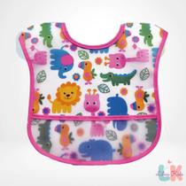 Babador Impermeável Com Bolso Safari Rosa
