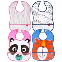 Babador Impermeável com Porta Migalhas Divertido Colorido - Nuby Babador Impermeável com Porta Migalhas Divertido Colorido - Nuby