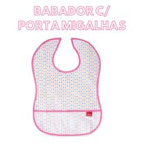 Babador Impermeável com Porta Migalhas para Bebê Infantil Menina