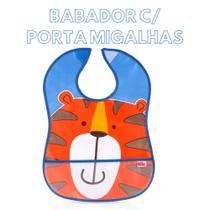 Babador Impermeável com Porta Migalhas para Bebê Infantil Menino