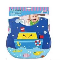 Babador Impermeável Infantil Navio com Peixes ZB325 Art Baby Babador Impermeável Infantil Navio com Peixes ZB325 Art Baby