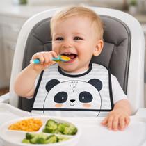 Babador Impermeável Infantil Pega Migalhas Kit 2un Urso