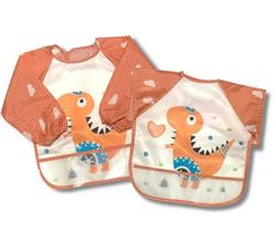 Babador Impermeável Manga Longa BlW Curta Kit 2Unds Dino Babador Impermeável Manga Longa BlW Curta Kit 2Unds Dino