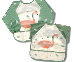 Babador Impermeável Manga Longa BlW Curta Kit 2Unds Flamingo Babador Impermeável Manga Longa BlW Curta Kit 2Unds Flamingo