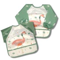 Babador Impermeável Manga Longa BlW Curta Kit 2Unds Flamingo Babador Impermeável Manga Longa BlW Curta Kit 2Unds Flamingo