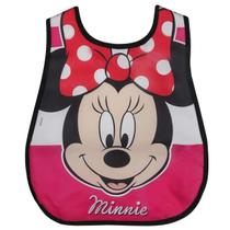 Babador Infantil Bebe Com Bolso Coletor De Migalhas e Botão Minnie Mouse Baby Go