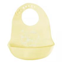 Babador Infantil De Silicone Cata Migalhas Amarelo