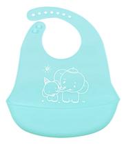 Babador Infantil de Silicone Fratelli Azul