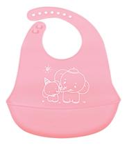 Babador Infantil de Silicone Fratelli Rosa