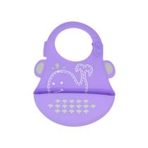 Babador Infantil Em Silicone Bolso Cata Migalhas Baleia Willo - Marcus & Marcus