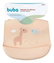 Babador Infantil em Silicone com Pega Migalhas Buba Cloudy Girafa Bege Original e Seguro Babador Infantil em Silicone com Pega Migalhas Buba Cloudy Girafa Bege Original e Seguro