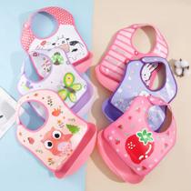 Babador Infantil Impermeável com Bolso Cata Pega Migalhas Bebê fofo Plástico BLW Babador Infantil Impermeável com Bolso Cata Pega Migalhas Bebê fofo Plástico BLW