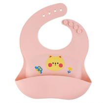 Babador Infantil Ursinho Impermeável C/ Bolso Pega Migalhas Rosa Claro - Castela Babador Infantil Ursinho Impermeável C/ Bolso Pega Migalhas Rosa Claro - Castela