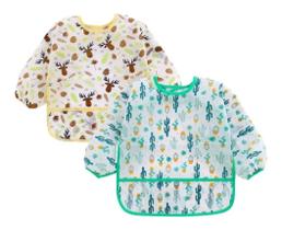 Babador Manga longa Impermeável BLW Kit 2Unds Alce e Cactos Babador Manga longa Impermeável BLW Kit 2Unds Alce e Cactos