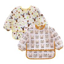 Babador manga longa Impermeável BLW Kit 2Unds Alce e Urso Babador manga longa Impermeável BLW Kit 2Unds Alce e Urso